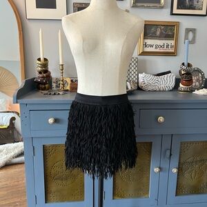 Express Black Feathered Mini Skirt